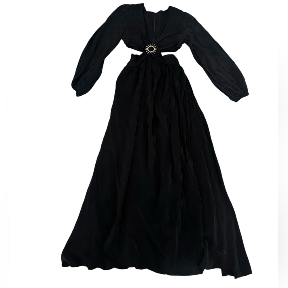 FARM RIO Black Cut Out Maxi Dress with Sun Buckle Small - Picture 6 of 16